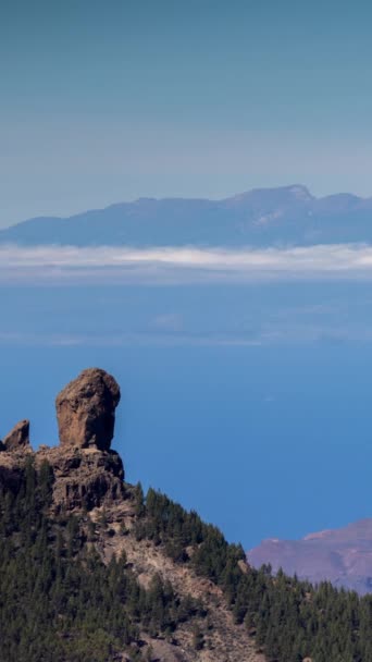 Timelapse Roque Nublo Gran Canaria Wyspy Kanaryjskie Pionowym Formacie — Wideo stockowe