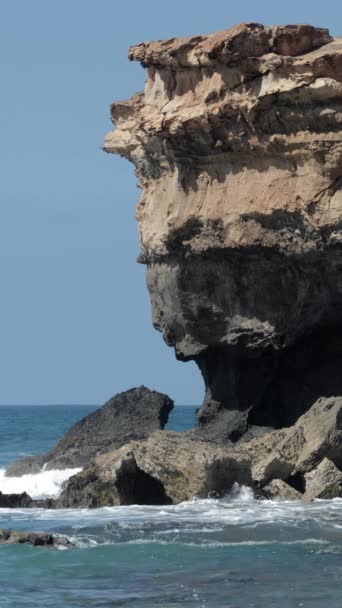 Wild Coastline Fuerteventura Canary Islands Vertical — Stock Video