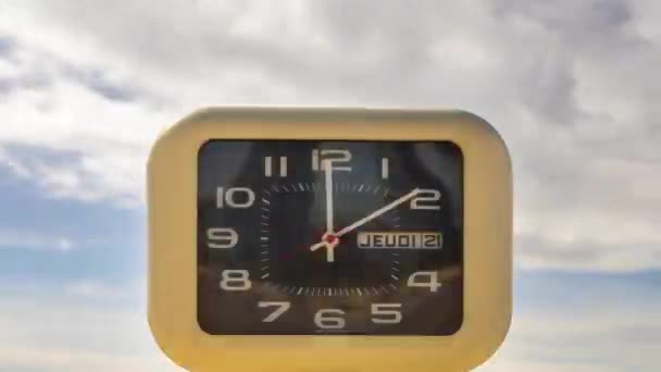 Stop Motion Une Horloge Avec Temps Passant Pendant Heure Avec — Video