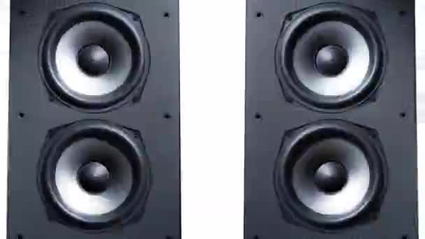 Uma Sequência Alto Falantes Subwoofers Música Áudio — Vídeo de Stock