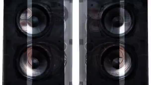 Posloupnost Reproduktorů Audio Hudby Sub Woofers — Stock video