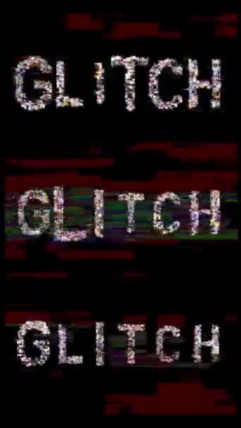 Das Wort Glitch Wobei Jeder Buchstabe Aus Den 100Er Jahren — Stockvideo