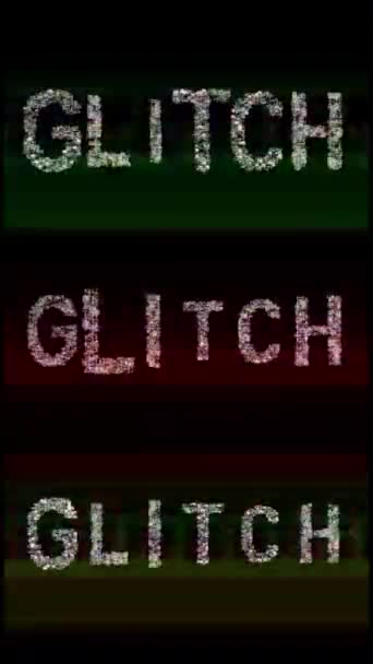 グリッチ という言葉は ヴィンテージテレビを 垂直に変える100枚のビデオから作られた — ストック動画
