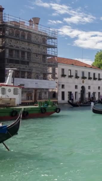 Zdjęcia Kanału Miasta Wenecji Pionie Filmik Stockowy