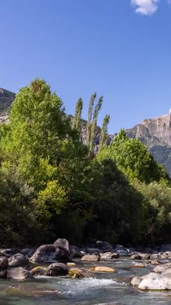 Timelapse Landskap Scen Monte Pedido Naturpark Aragonien Spanien Vertikal — Stockvideo