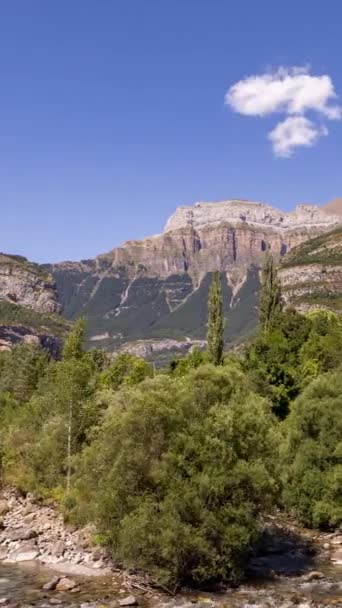 Timelapse Landskap Scen Monte Pedido Naturpark Aragonien Spanien Vertikal Stockvideo