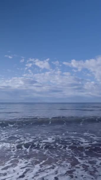 Mare Calmante Marea Sulla Spiaggia Verticale Filmato Stock Royalty Free