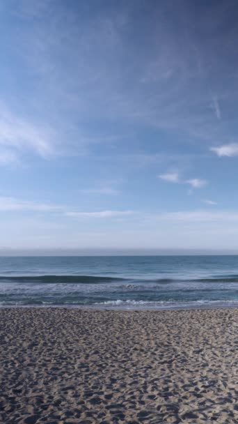 Spokojny Przypływ Morza Plaży Pionie — Wideo stockowe