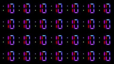 renkli gökkuşağı dijital sayısal saat