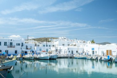 Paros Greece 'deki güzel Naousa kasabası