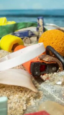Plastik çöplerin ve atık maddelerin dikey biçimdeki makro durdurma hareketi