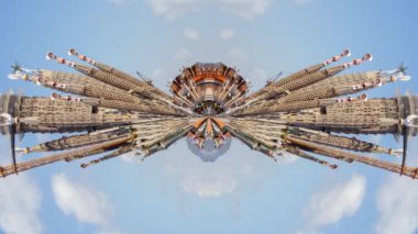 Barselona 'daki sagrada fama katedralinin zaman çizelgesi soyut hipnotik şablona