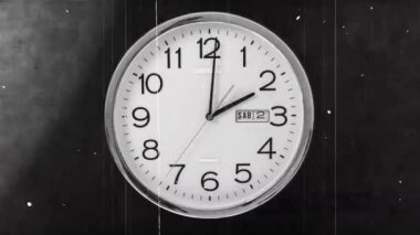 Retro analog saat eski film arızası ile stop motion