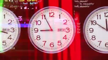 Kod ve veriyle birlikte duraklama hareketindeki analog saati