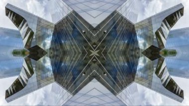 Barselona aynalı cam gökdelen soyut ayna desenli