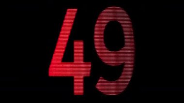 sayısal saniye sayıları geri sayımı ızgarası