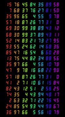 Dikey sayılarda sayılardan oluşan bir ızgara