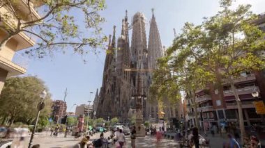 Barselona 'daki Sagrada Aile Katedrali' nden Imelapse.