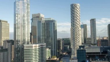 Kanarya iskelesinin ufuk çizgisi zaman çizelgesi, Londra rıhtımı, Londra İngiltere