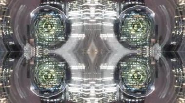 Londra şehrinin inanılmaz bir zaman çizelgesi. Kilometrelerce karelik gökdelen gökdeleni soyut aynalı desen haline getirilmiş.