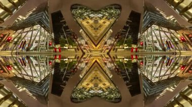 Londra şehrinin inanılmaz bir zaman çizelgesi. Kilometrelerce karelik gökdelen gökdeleni soyut aynalı desen haline getirilmiş.