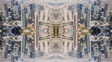 Londra ufuk çizgisi soyut ayna desenli bir helikopterden yapıldı.