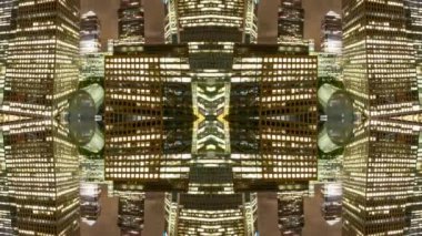 Londra Rıhtım Bölgesi 'nin muhteşem zaman çizelgesi soyut ayna desenli siluetine dönüştü.