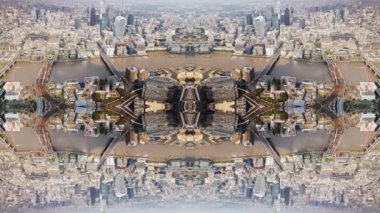 Londra ufuk çizgisi soyut ayna desenli bir helikopterden yapıldı.