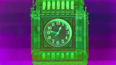 Londra, İngiltere 'deki ikonik Büyük Ben' in saat yüzlü zaman çizelgesi farklı analog saatlerle değiştirildi.