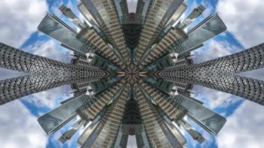 Londra rıhtımının ufuk çizgisinin soyut zaman çizelgesi 