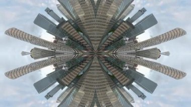 Londra rıhtımının ufuk çizgisinin soyut zaman çizelgesi 