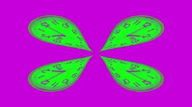 Retro analog saat soyut çarpık ayna deseni olarak 12 saat geçiyor