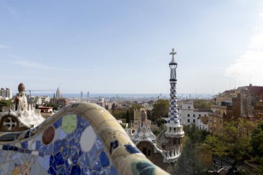 Parc guell 'den Barselona silueti