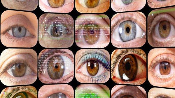 eyes from different people made into grip pattern