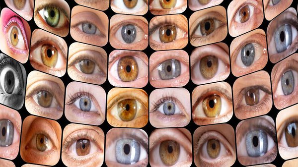 eyes from different people made into grip pattern