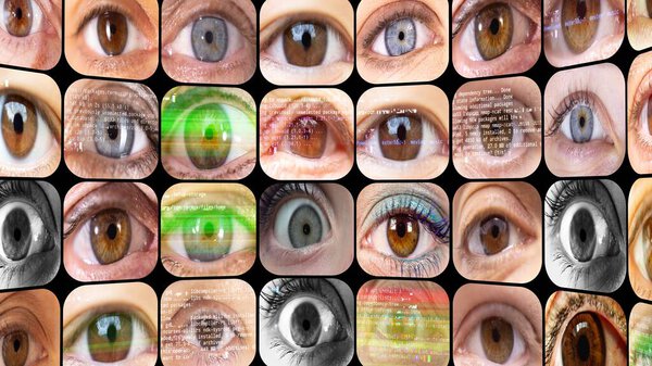 eyes from different people made into grip pattern