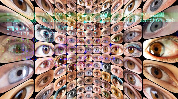 eyes from different people made into grip pattern