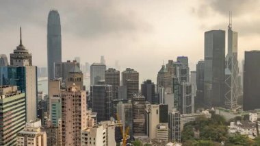 HONG KONG - 19 Mart 2025: Hong Kong şehrinin yükseliş zamanı 