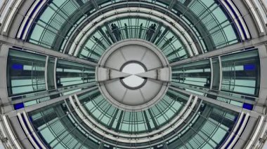 KUALA LUMPUR, MALAYSIA - 29 Mart 2025: Kuala Lumpur 'daki petronas kuleleri gözlem köprüsü soyut küçük bir dünyaya dönüştü