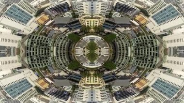 BANGKOK, THAILAND - 29 Mart 2025: Bangkok silueti soyut küçük bir gezegene dönüştü 