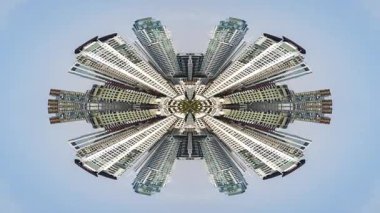 BANGKOK, THAILAND - 29 Mart 2025: Bangkok silueti soyut küçük bir gezegene dönüştü 