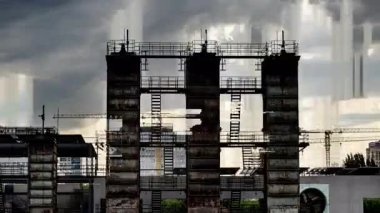 Pekin 'deki eski terk edilmiş fabrika ve endüstriyel kompleksi üst üste arızalı.