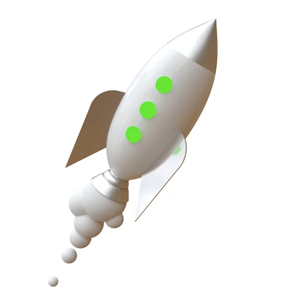 Rocket graphic with stylised smoke