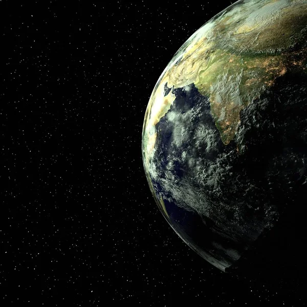 Земля Космоса Звездным Полем — стоковое фото