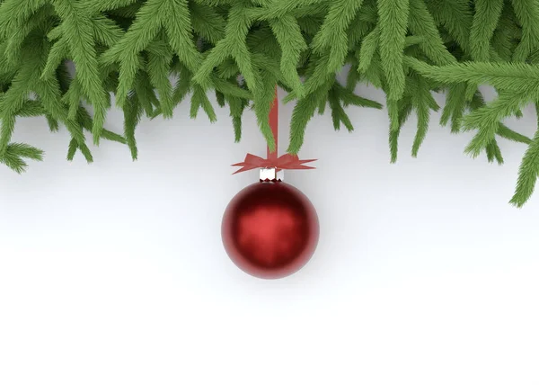 Boże Narodzenie Bombka Drzewa Jodły Tle — Zdjęcie stockowe
