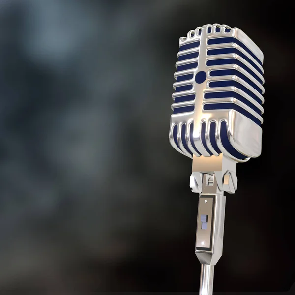 Retro Mikrofon Rozmazané Pozadí — Stock fotografie