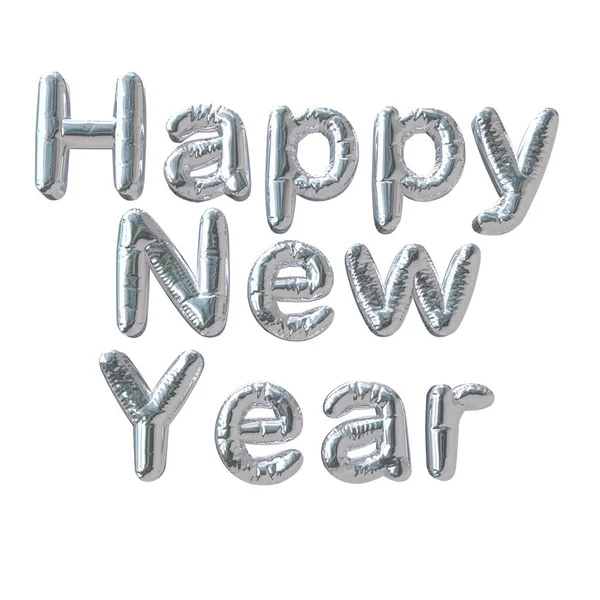 Feliz Año Nuevo Como Letras Metálicas — Foto de Stock