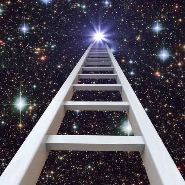 Merdiven Uzayda Yıldıza Uzanıyor — Stok fotoğraf