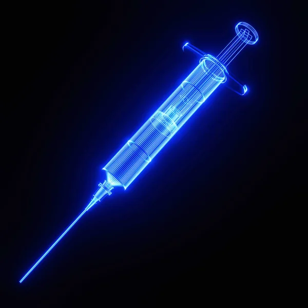 Hypodermic Needle Neon Image — Stock Photo, Image