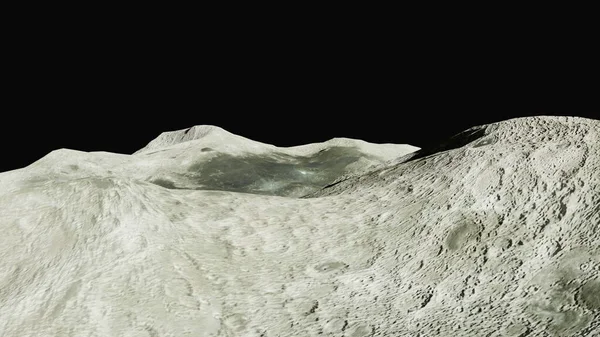 黑色背景的月球景观 — 图库照片